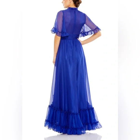 Mac Duggal || Ruffled High Neckline Tiered Dress - Picture 2 of 5